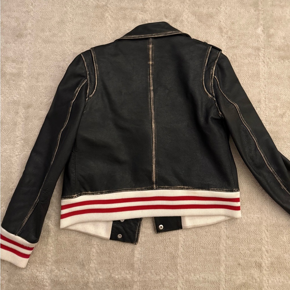 Anine Bing Quinlan Distressed Leather Moto Jacket - Picture 4 of 6